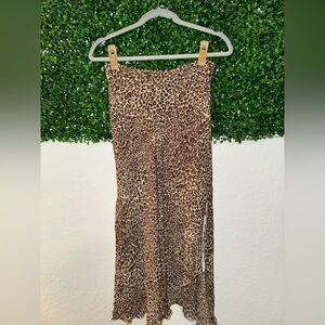 Asymmetrical Leopard Print Skirt